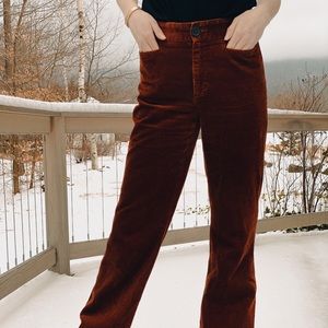 Zara Straight-Leg Cords in Rust